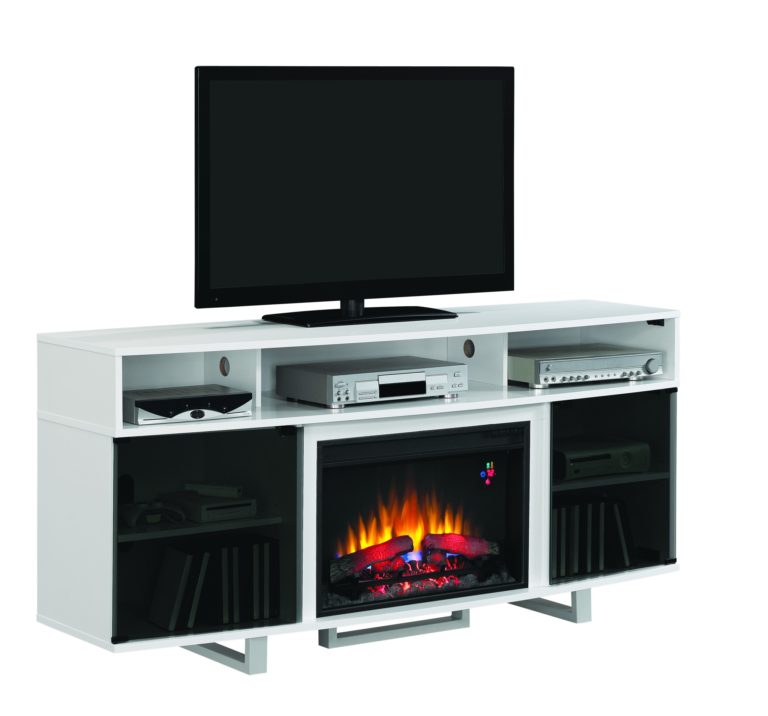 ClassicFlame Enterprise white TV Stand electric fireplace